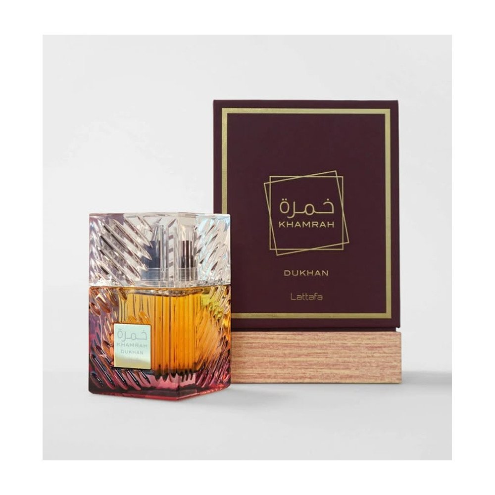 Khamrah Dukhan da Lattafa, perfume unissex de 100ml
